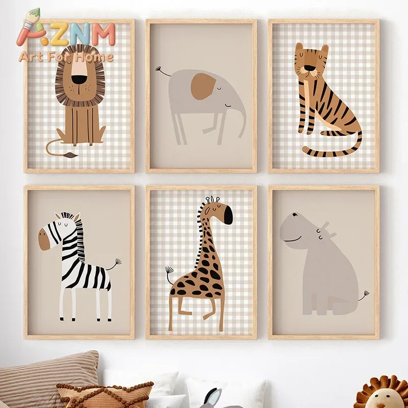 Baby Nursery Giraffe - 사자, 호랑이, 코끼리, 기린, 정글 동물