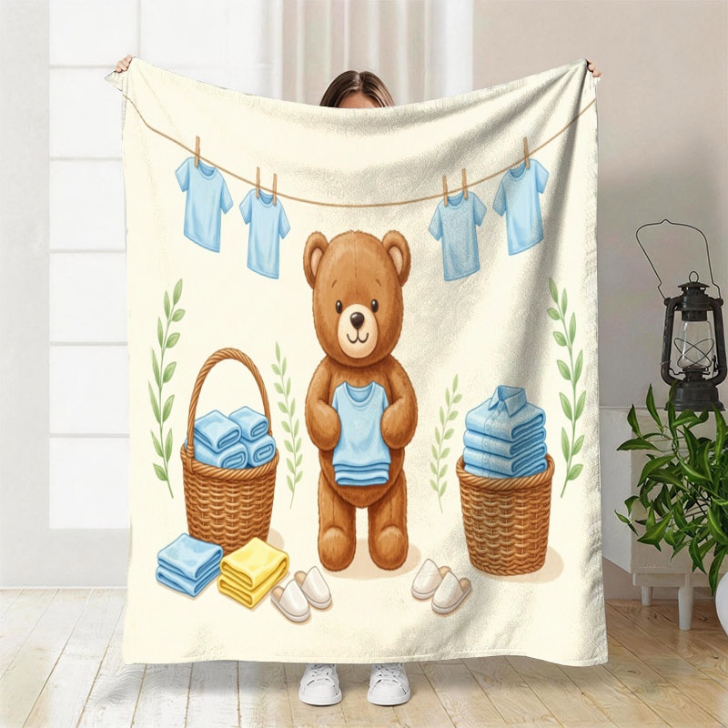 Baby Nursery Themes Boy - 귀여운 곰돌이 테마 담요 아기 남자아이