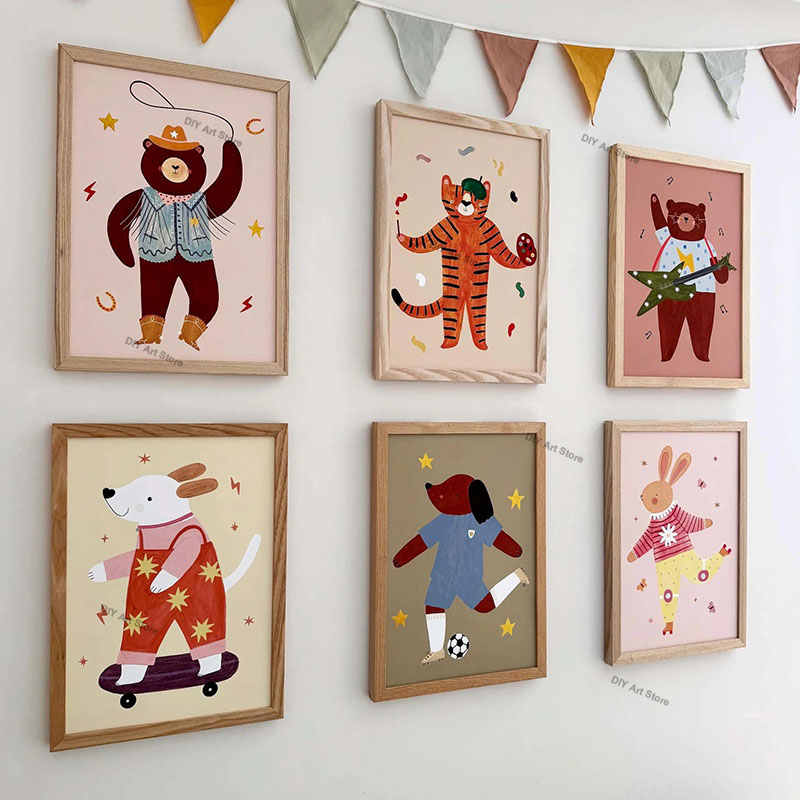 Baby Nursery Ornaments - 재미있는 만화 동물 보육원 벽 장식