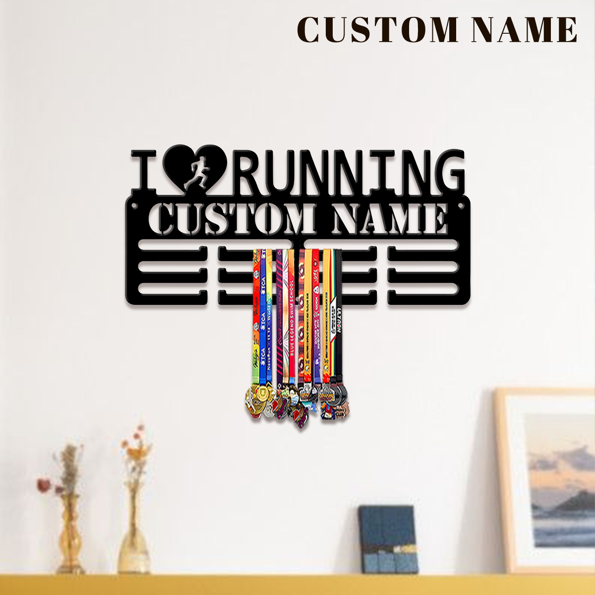 Baby Nursery Ornaments - 맞춤형 I Love Running 금속 메달