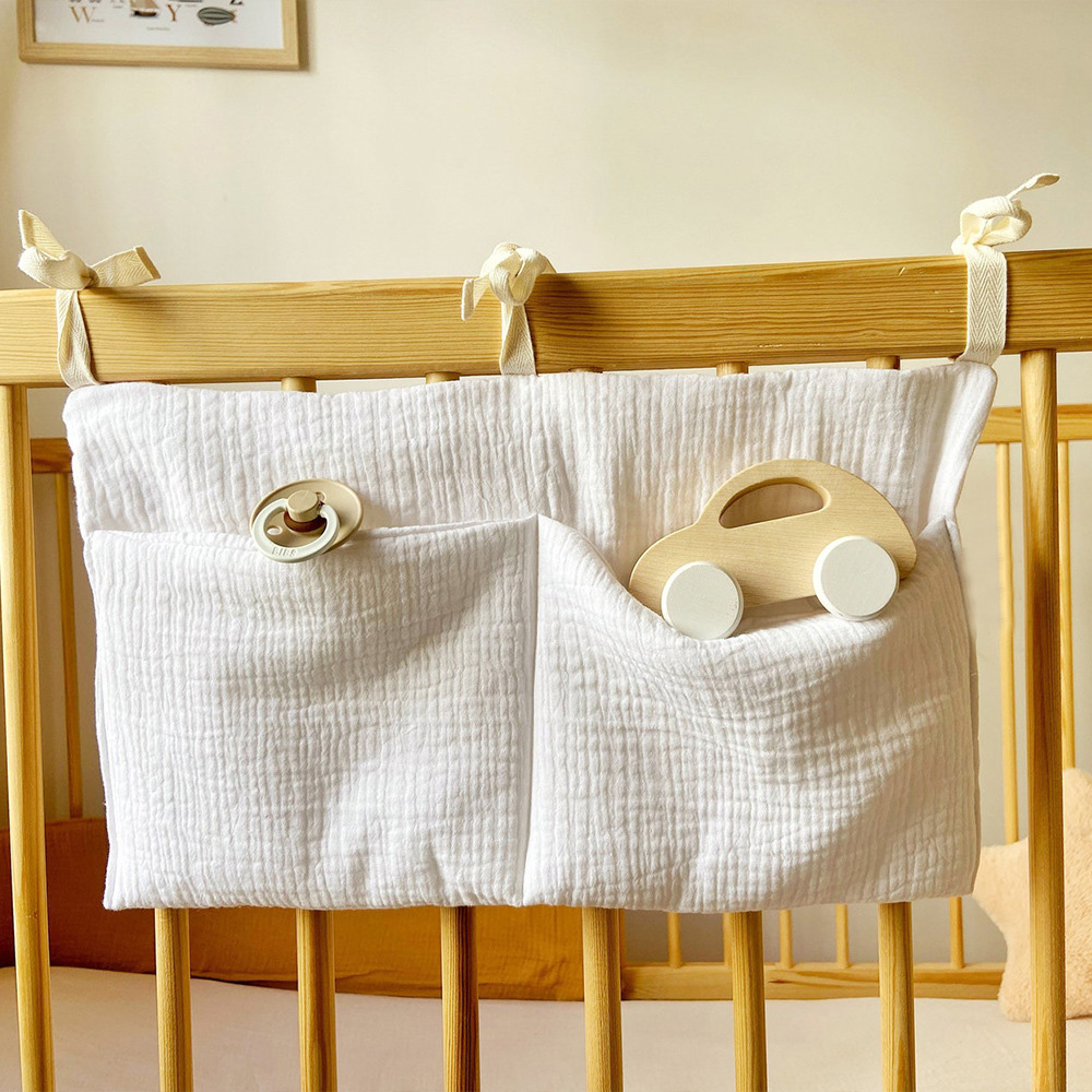 머슬린 아기 침대 정리함, 면 소재 침대 옆 수납 가방 - Baby Nursery Organization Ideas 리뷰 및 가격