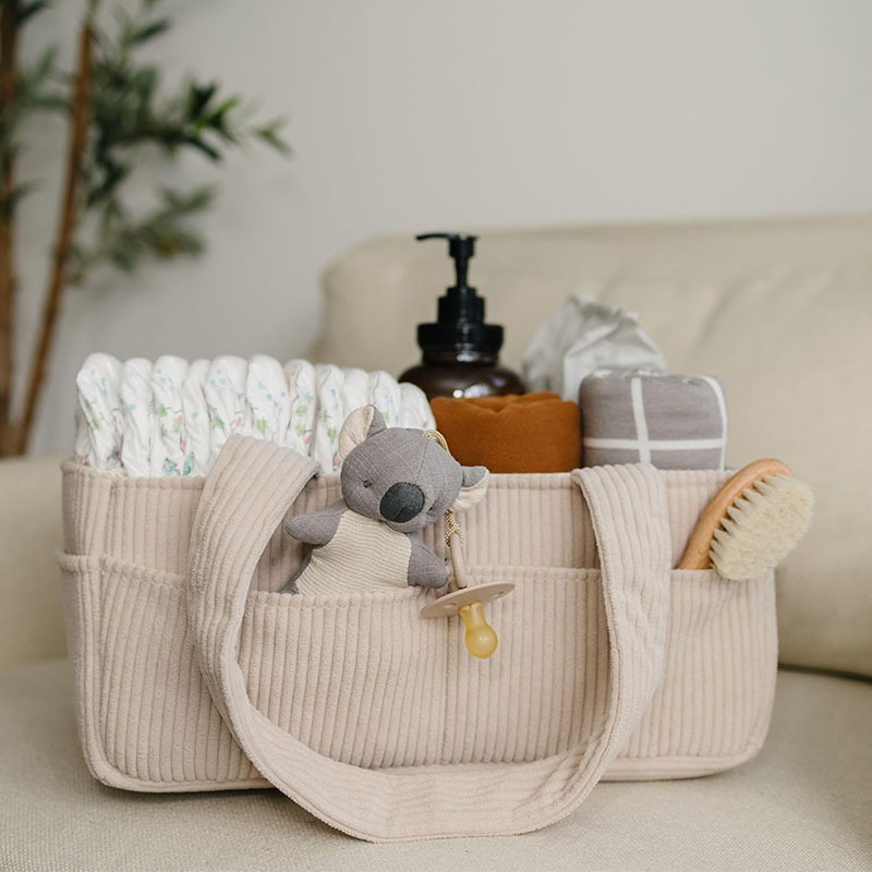 대용량 접이식 코듀로이 아기 기저귀 캐디 휴대용 손잡이 - Baby Nursery Organization Ideas 리뷰 및 가격