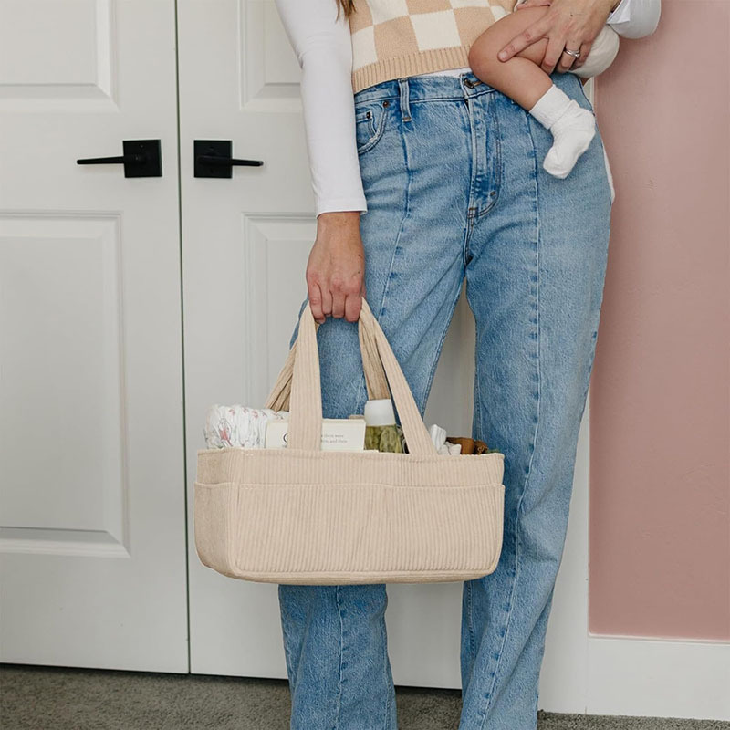 대용량 접이식 코듀로이 아기 기저귀 캐디 휴대용 손잡이 - Baby Nursery Organization Ideas 리뷰 및 가격