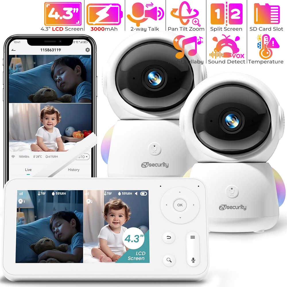 2K 베이비 모니터(카메라 2개 및 오디오 베이비폰 W - Baby Nursery Equipment 리뷰 및 가격