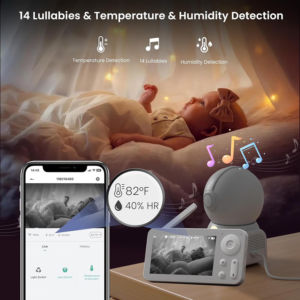 2K 베이비 모니터(카메라 2개 및 오디오 베이비폰 W - Baby Nursery Equipment 리뷰 및 가격