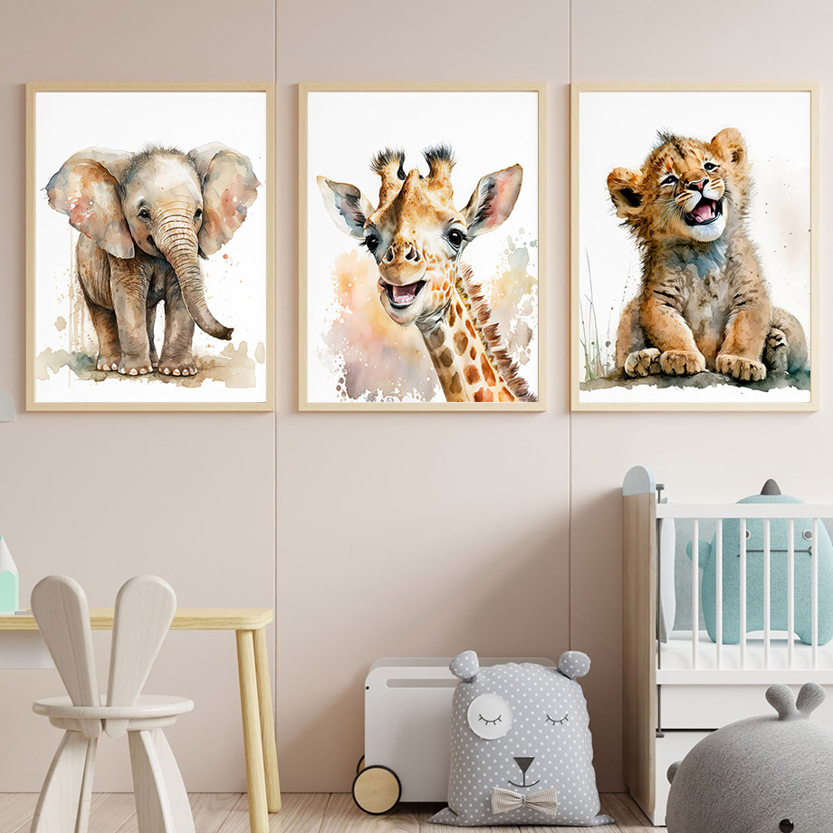 코끼리 기린 사자 호랑이 얼룩말 유아실 동물 벽 예술  - Baby Nursery Giraffe 리뷰 및 가격