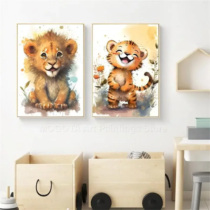 수채화 사자 기린 호랑이 코끼리 얼룩말 보육 벽 아트  - Baby Nursery Giraffe 리뷰 및 가격