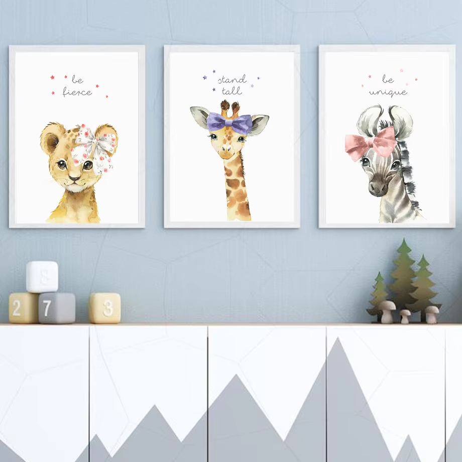 사자 얼룩말 기린 코끼리 하마 꽃 보육 벽 아트 인쇄  - Baby Nursery Giraffe 리뷰 및 가격