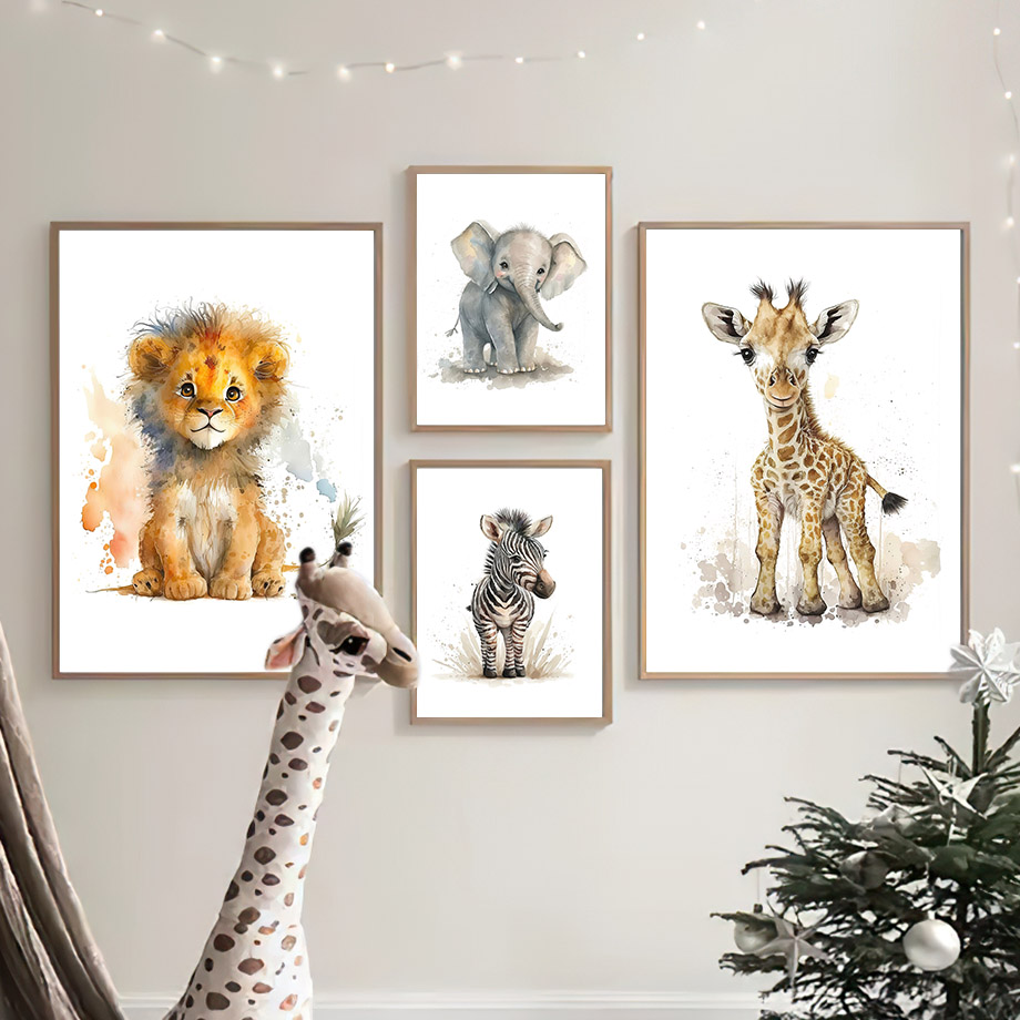 유아용 동물 그림 사자 기린 코뿔소 원숭이 얼룩말 호랑 - Baby Nursery Giraffe 리뷰 및 가격