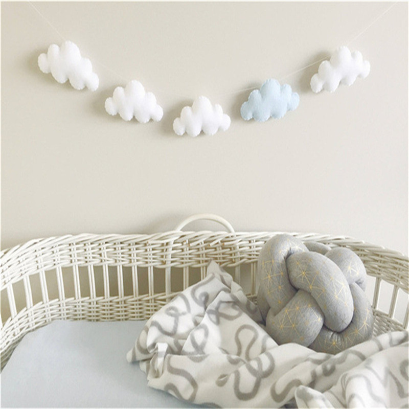 북유럽 펠트 구름 Garlands 문자열 벽 장식 장식 - Baby Nursery Ornaments 리뷰 및 가격